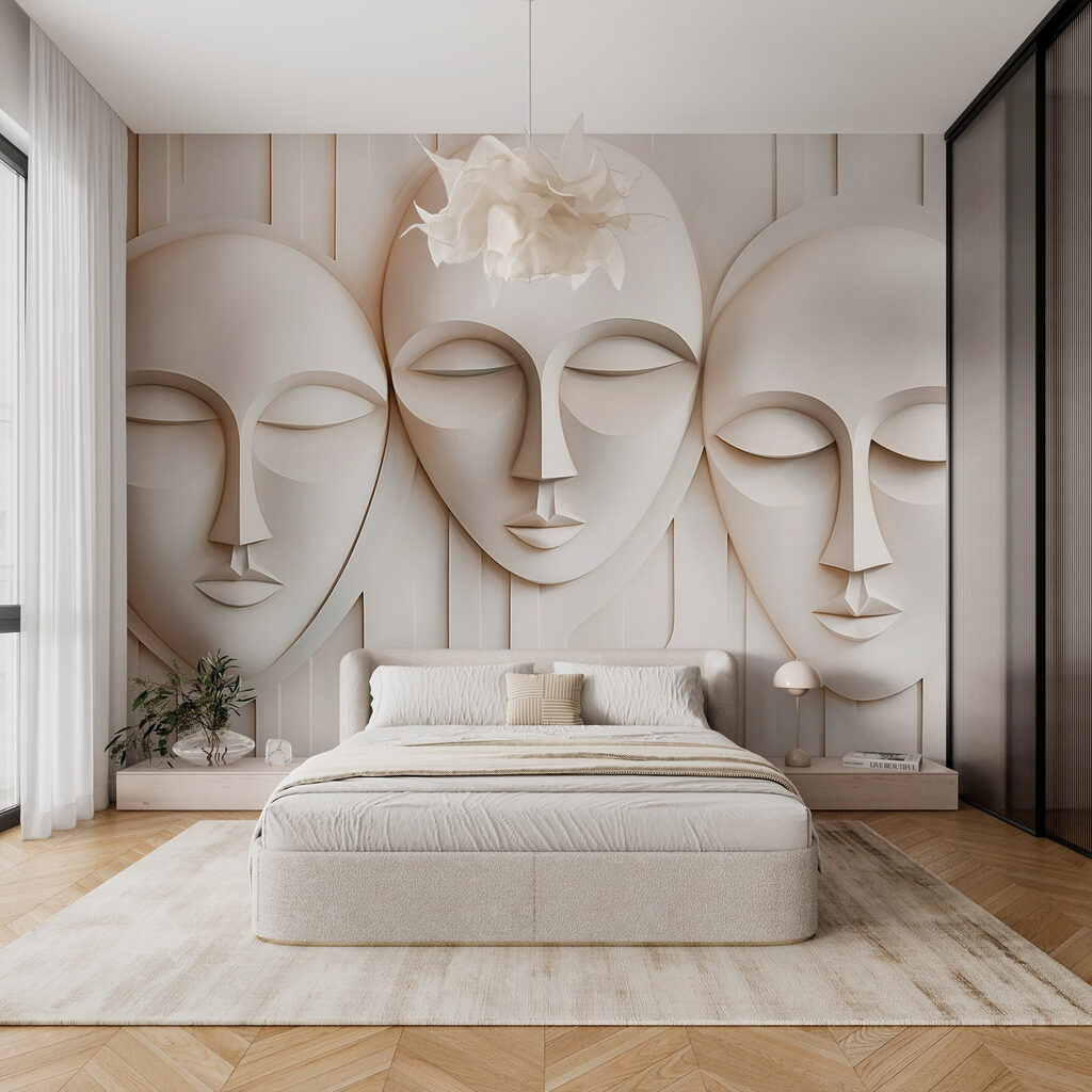 Drie witte maskers — interieur 3