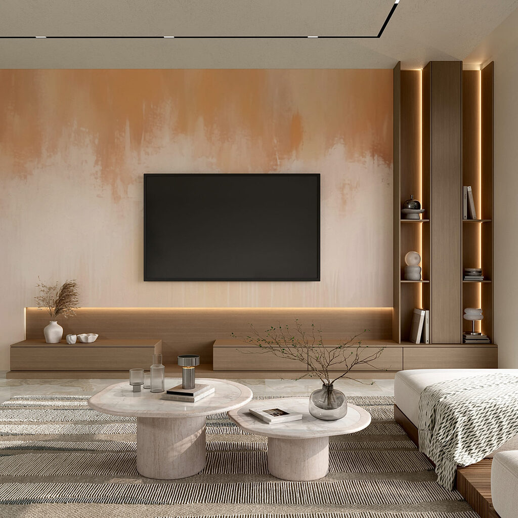 Goudkleurige streken vloeien neer — interieur 2