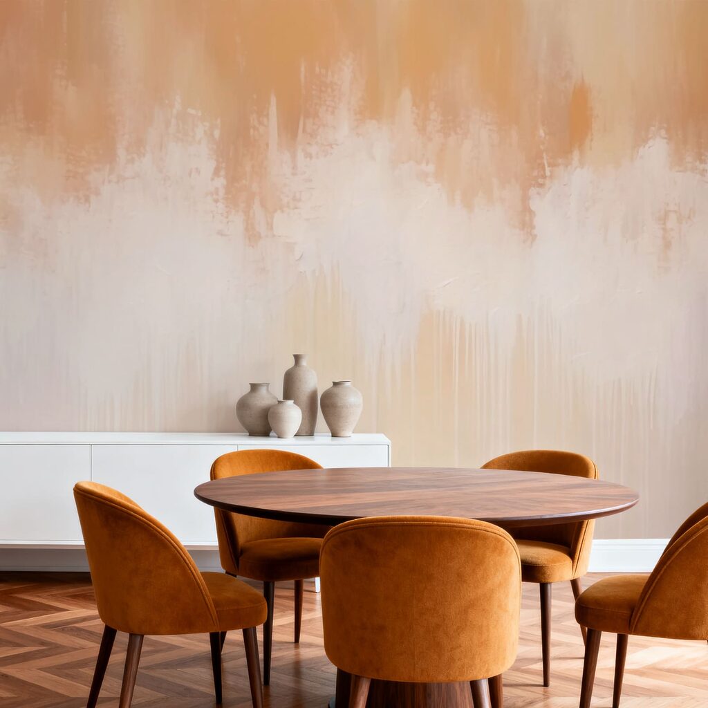 Zachte tinten versmelten in een serene harmonie in een interieur