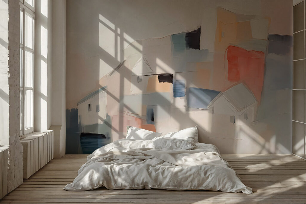 Huizen in zachte verfvakken — interieur 1