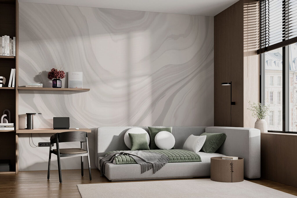 Witte lijnen als marmeraders — interieur 1