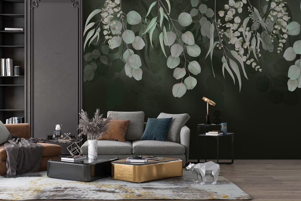Hangend groen op donker — interieur 1