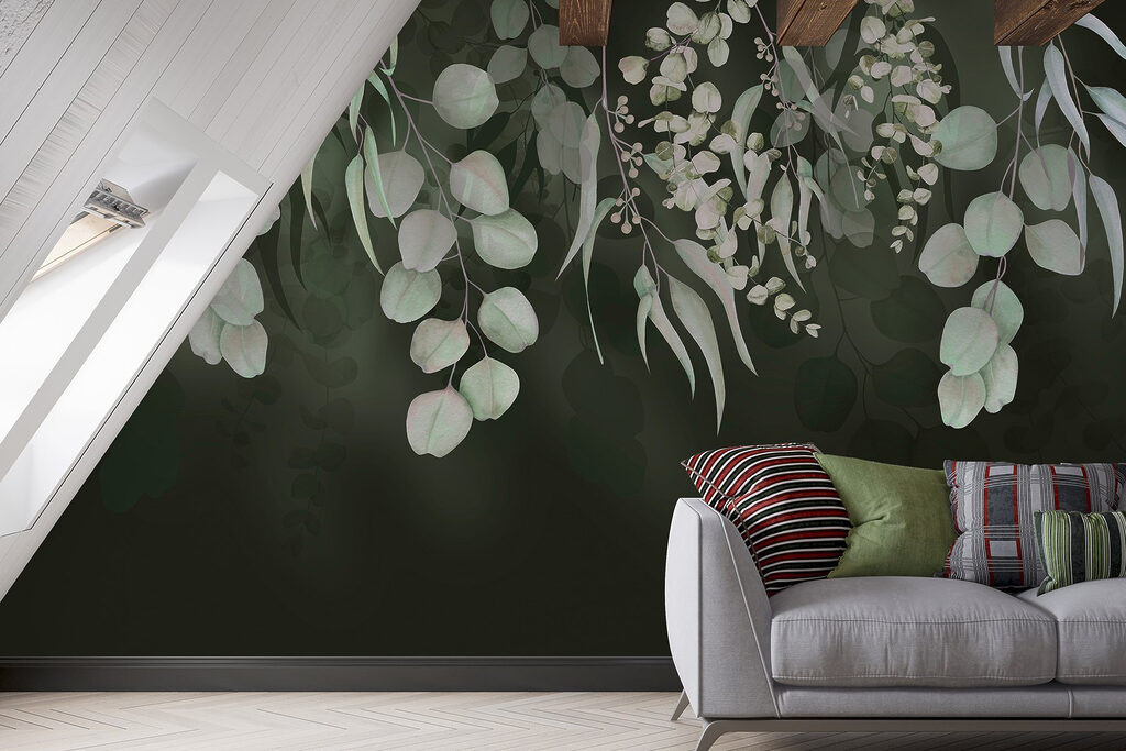 Hangend groen op donker — interieur 2