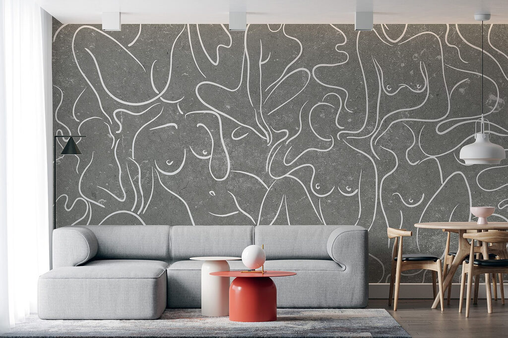 Figuren in kronkelende lijnen — interieur 3