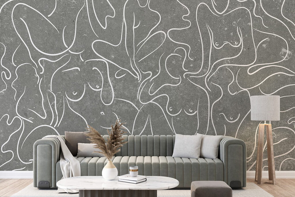 Figuren in kronkelende lijnen — interieur 4