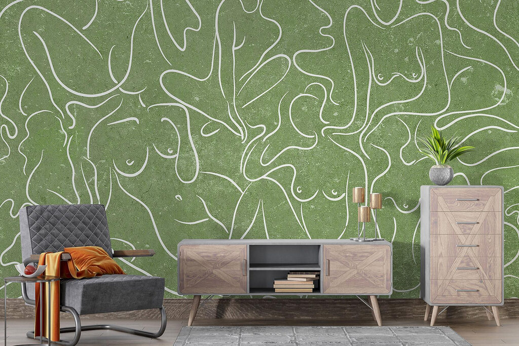 Figuren in kronkelende lijnen — interieur 3