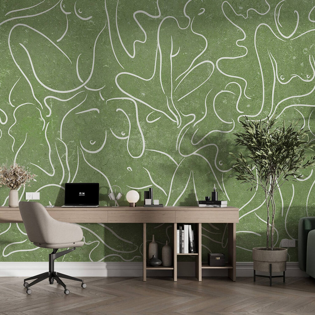 Figuren in kronkelende lijnen — interieur 5