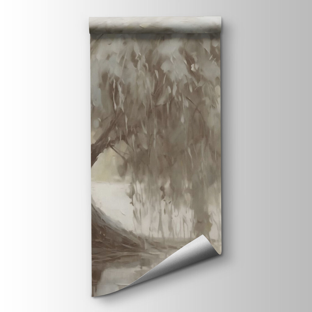 Treurboom langs stil water — productweergave