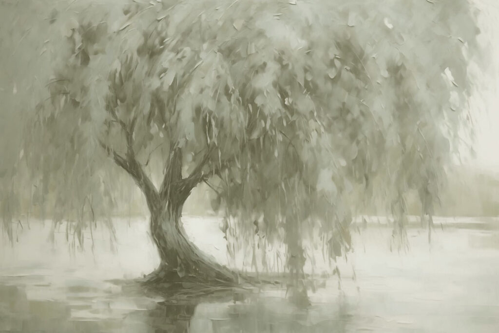 Wilg in stil water — volledig ontwerp