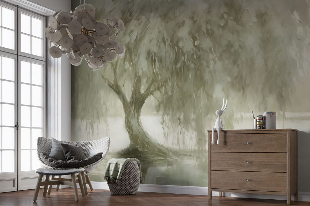 Boom in het water in een interieur