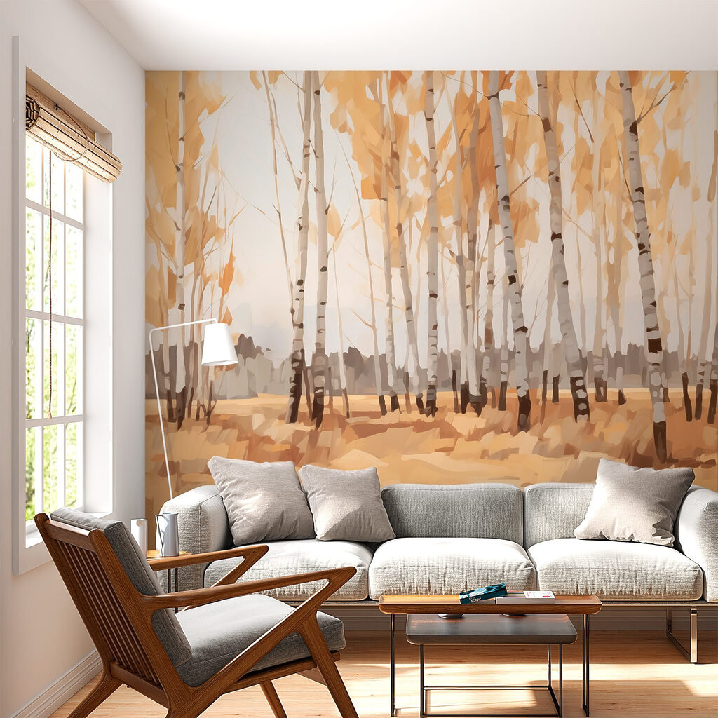 Berken in gouden herfstverf — interieur 1
