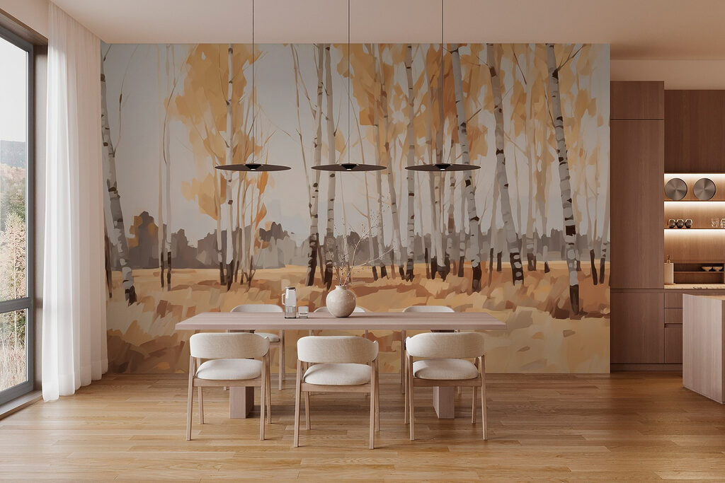 Berken in gouden herfstverf — interieur 2