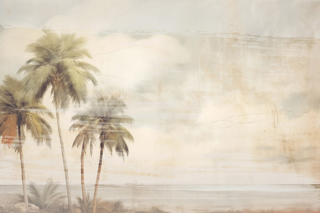 Palmbomen naast water — volledig ontwerp