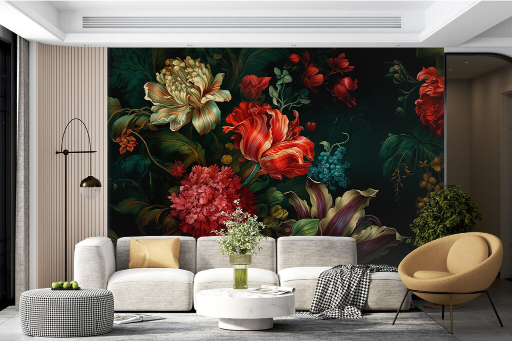 Donker boeket met rood — interieur 1