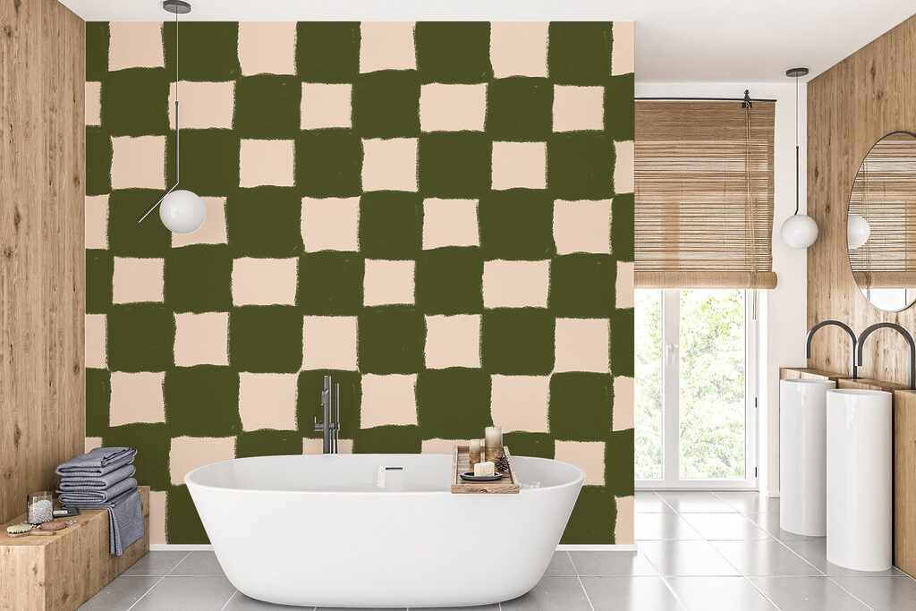 Ongelijke ruitjes in olijfgroen — interieur 2