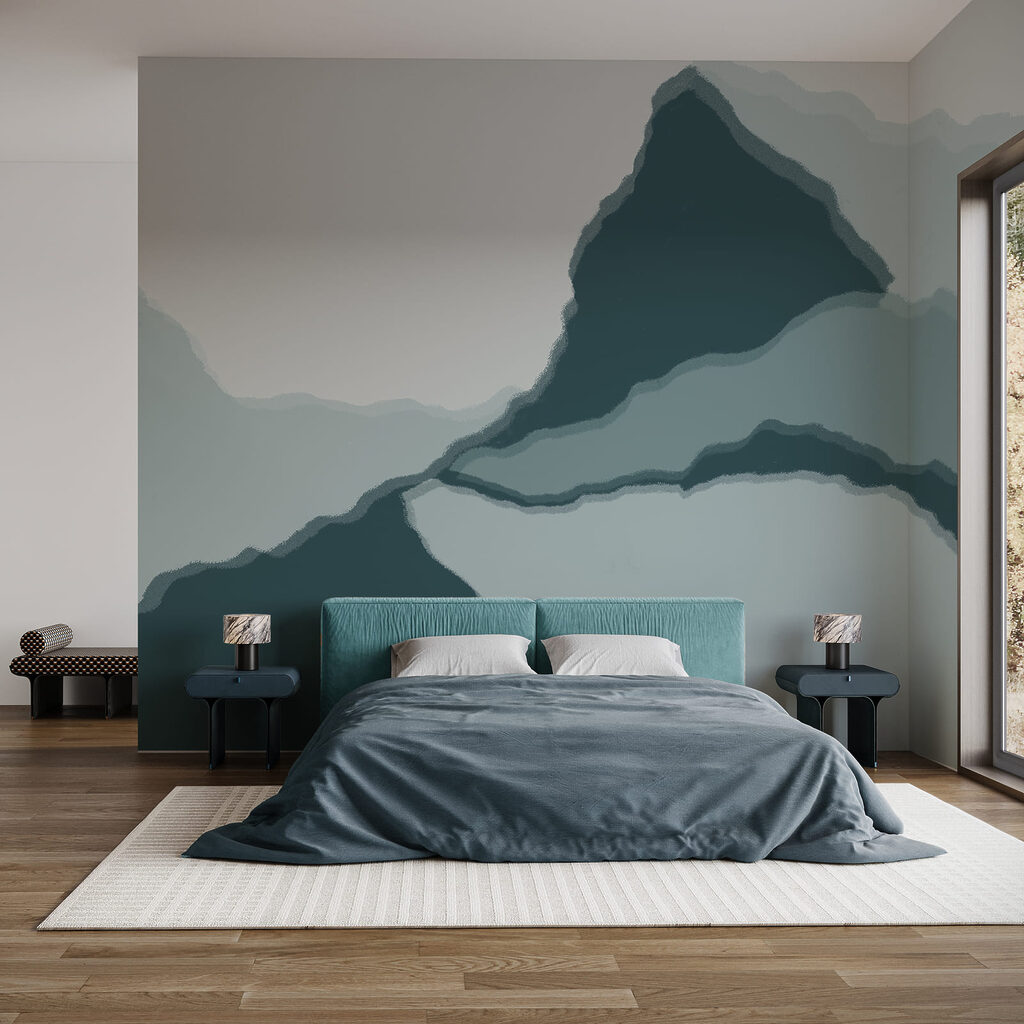 Blauwgrijze lagen als bergtoppen — interieur 2