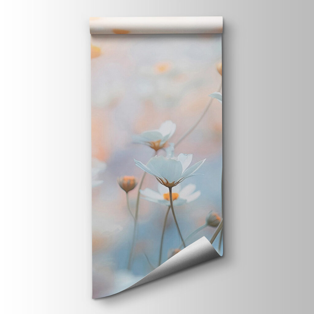 Witte bloemetjes in pastellucht — productweergave