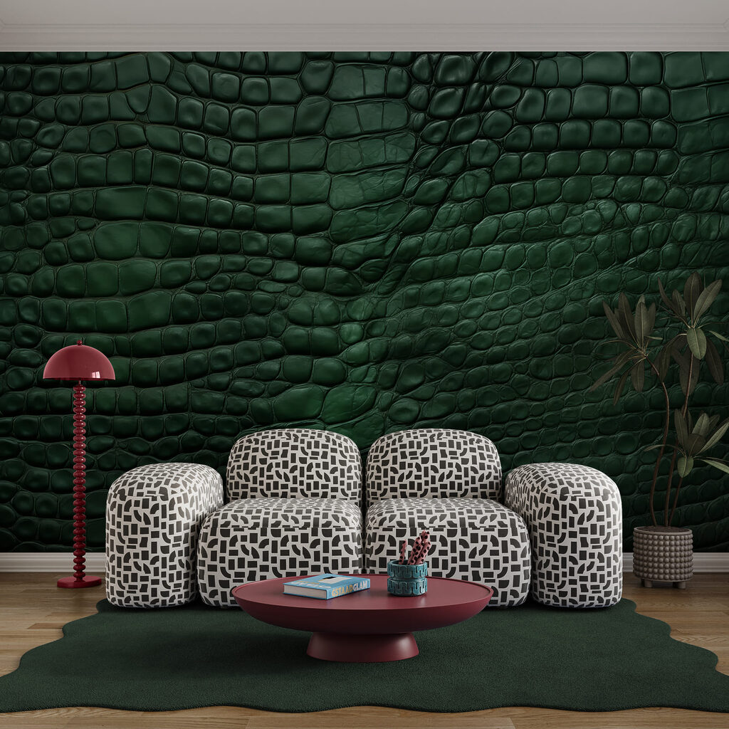 Groene schubben van dichtbij — interieur 1