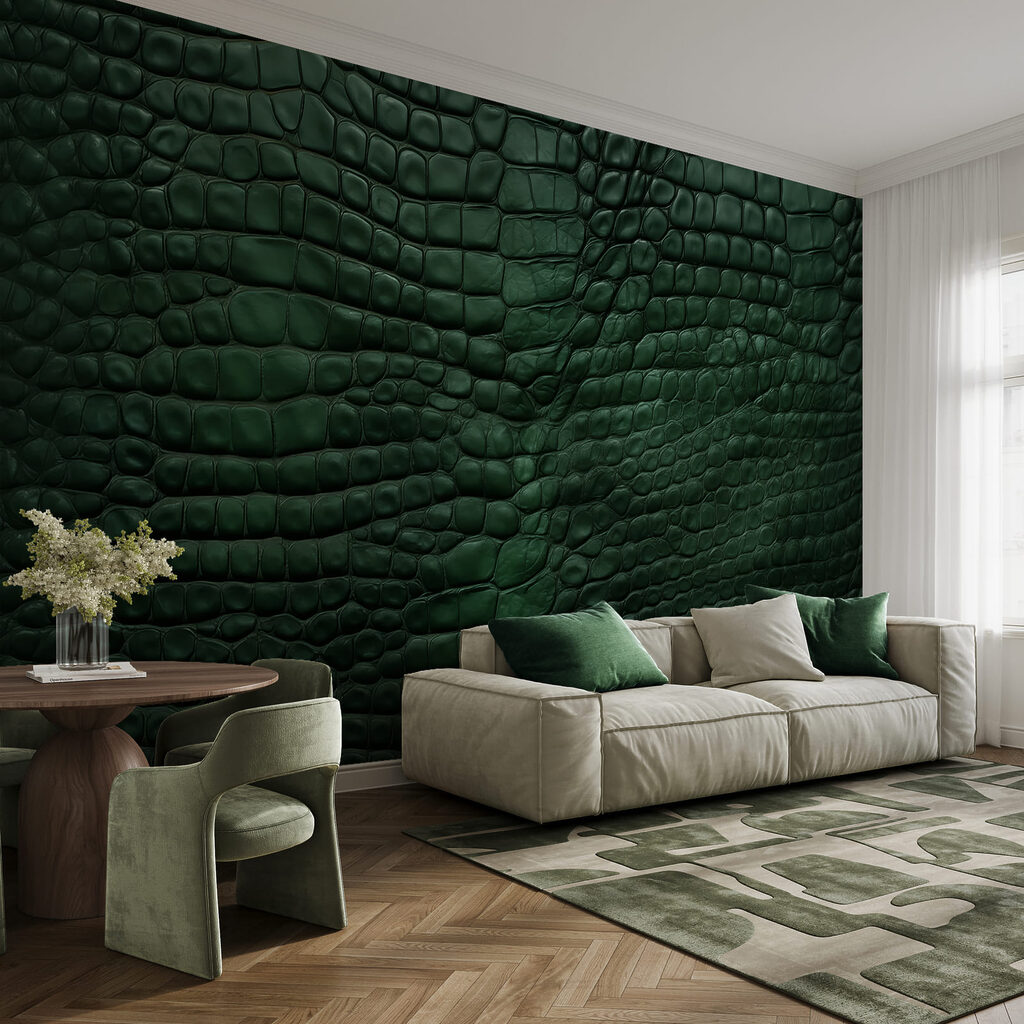 Groene schubben van dichtbij — interieur 2