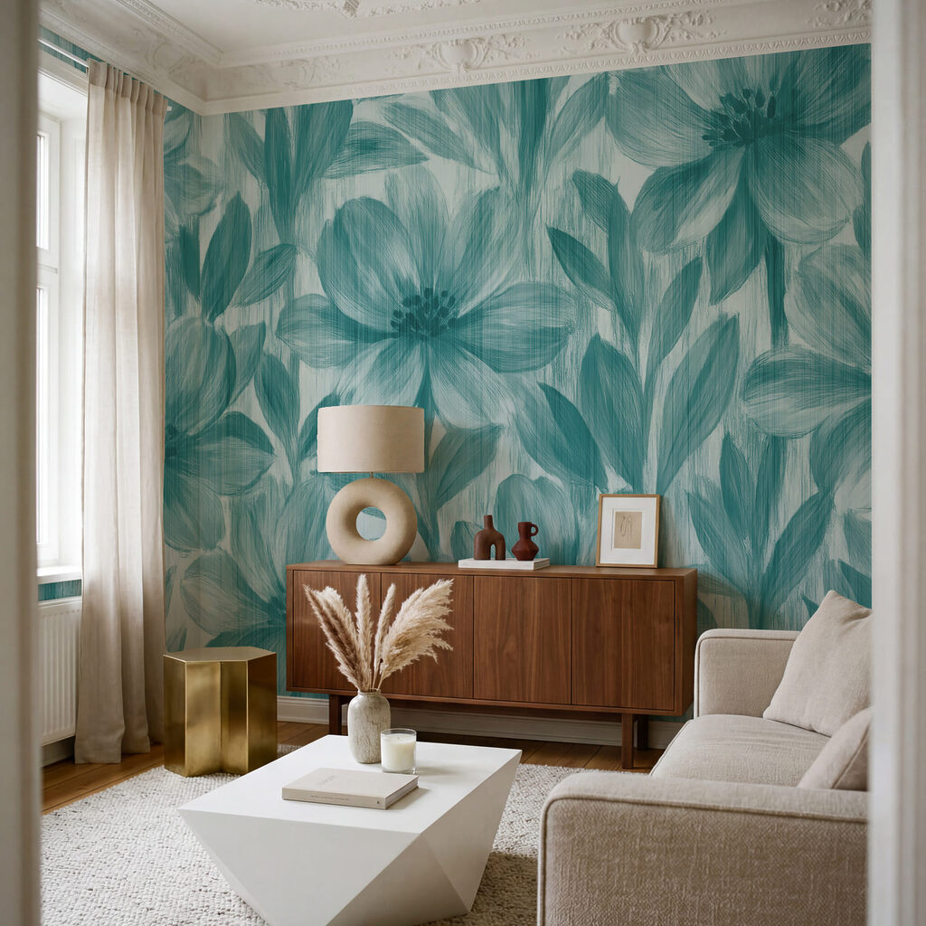 Bloemen met doorschijnende bladeren — interieur 1