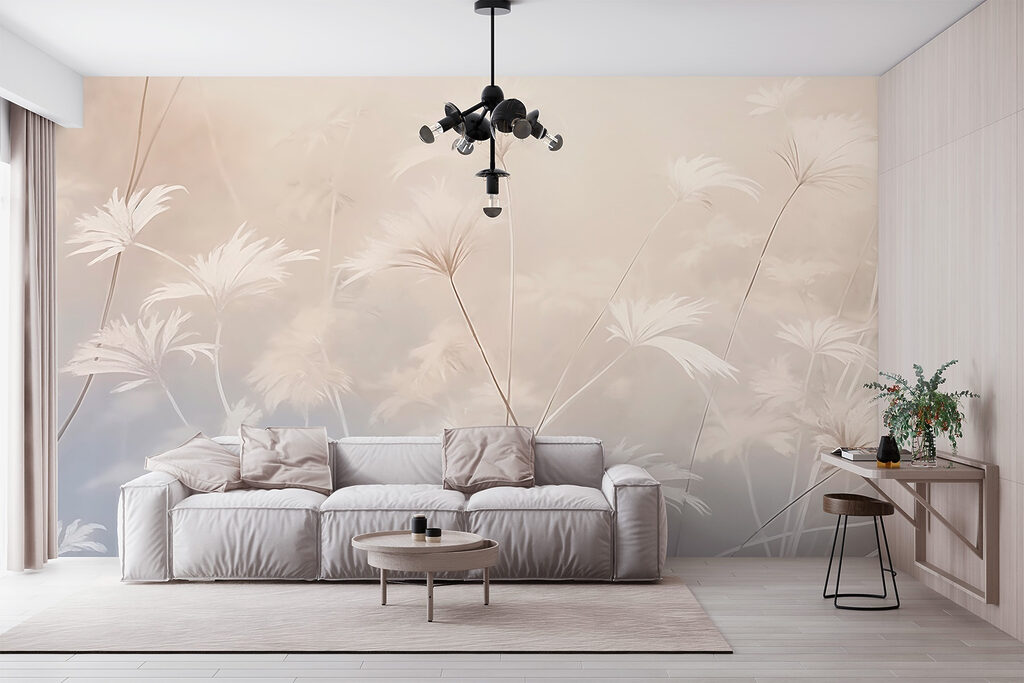 Witte veldbloemen in pastellicht — interieur 2