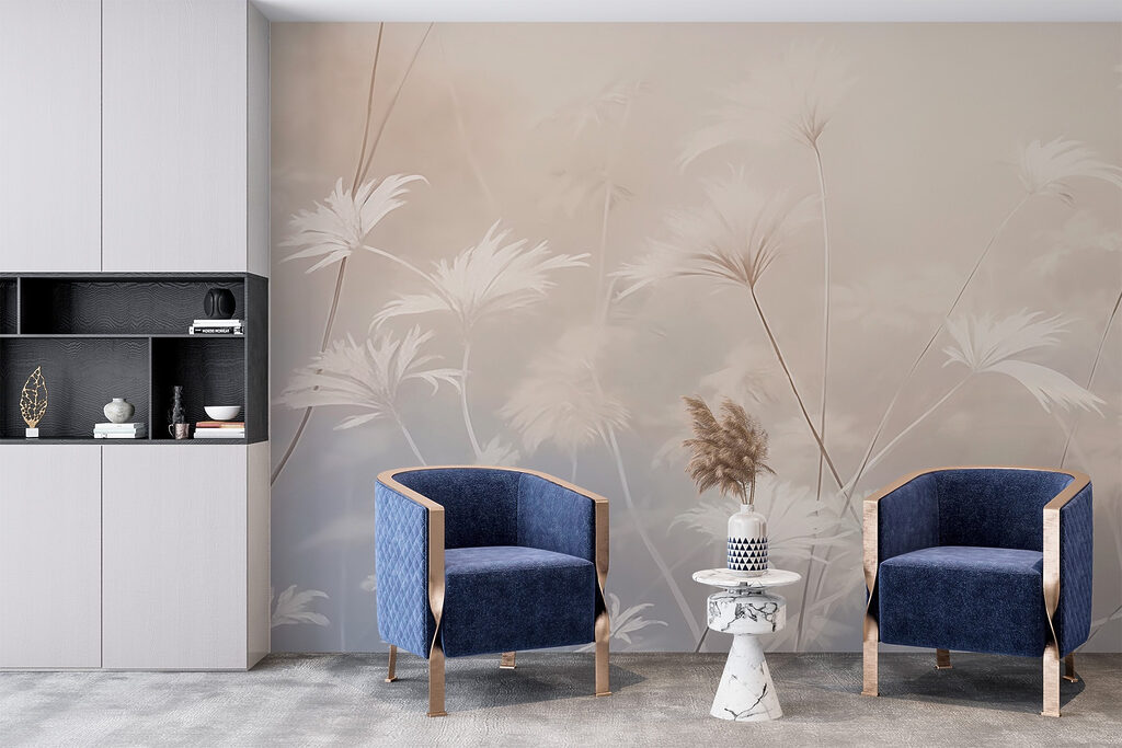 Witte veldbloemen in pastellicht — interieur 3