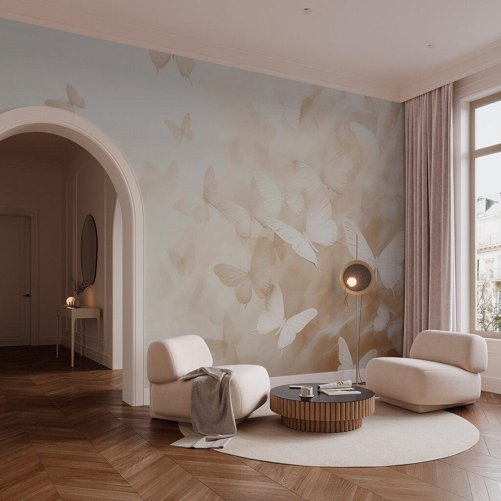 Groep vlinders vliegend — interieur 1