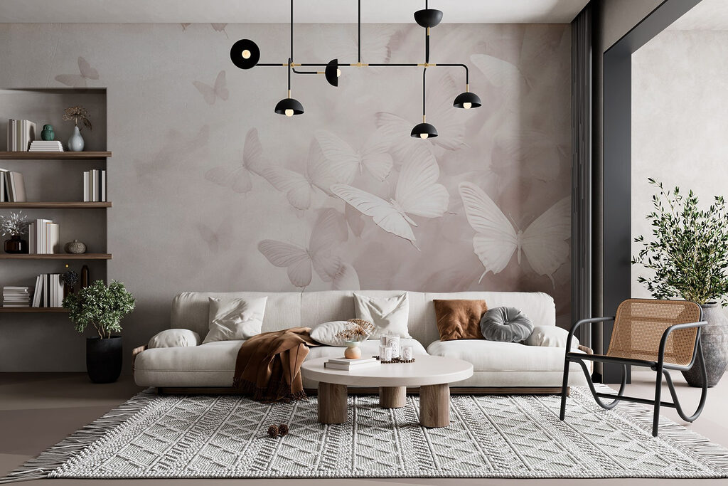Groep vlinders vliegend — interieur 1