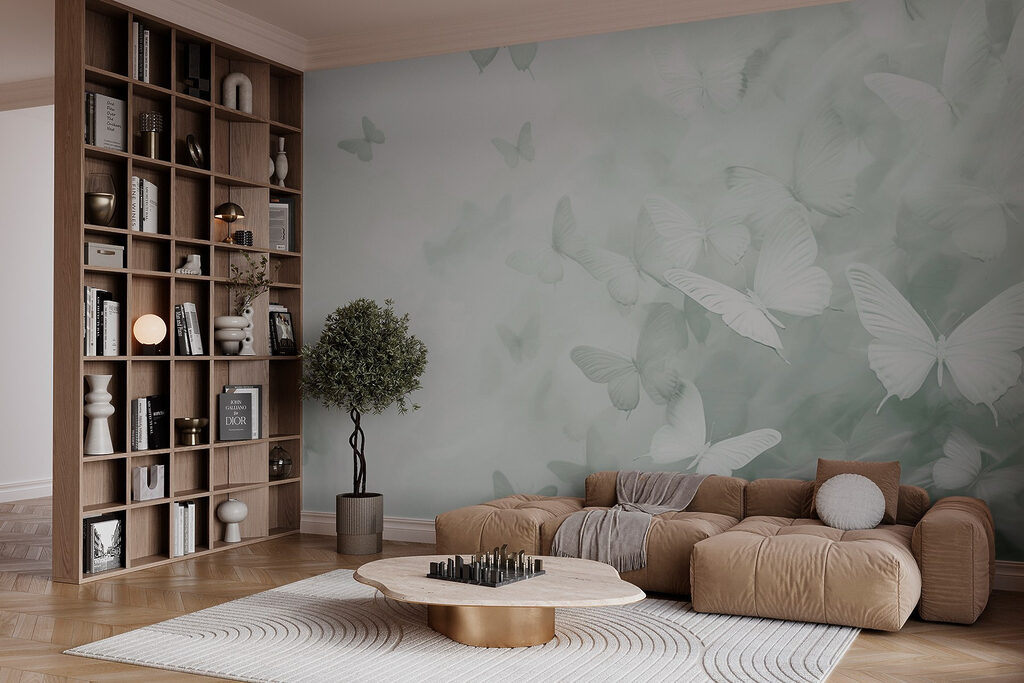 Groep vlinders vliegend — interieur 2