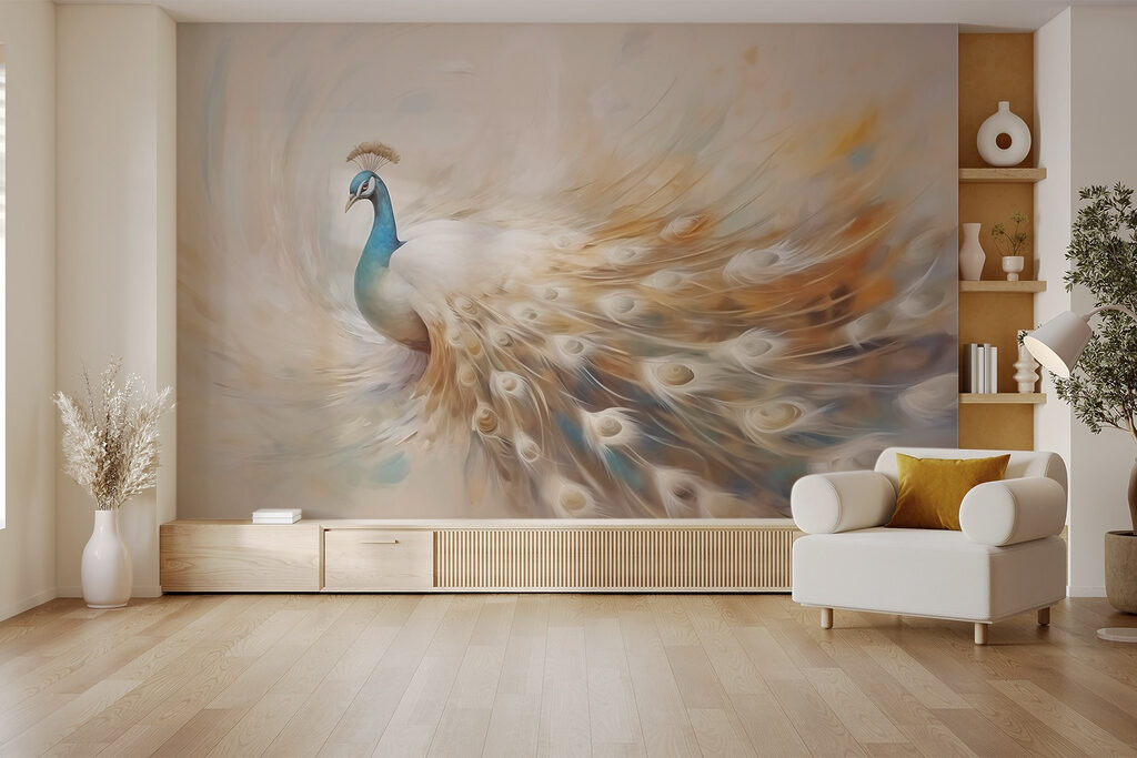 Pauw met gouden penseelstaart — interieur 2