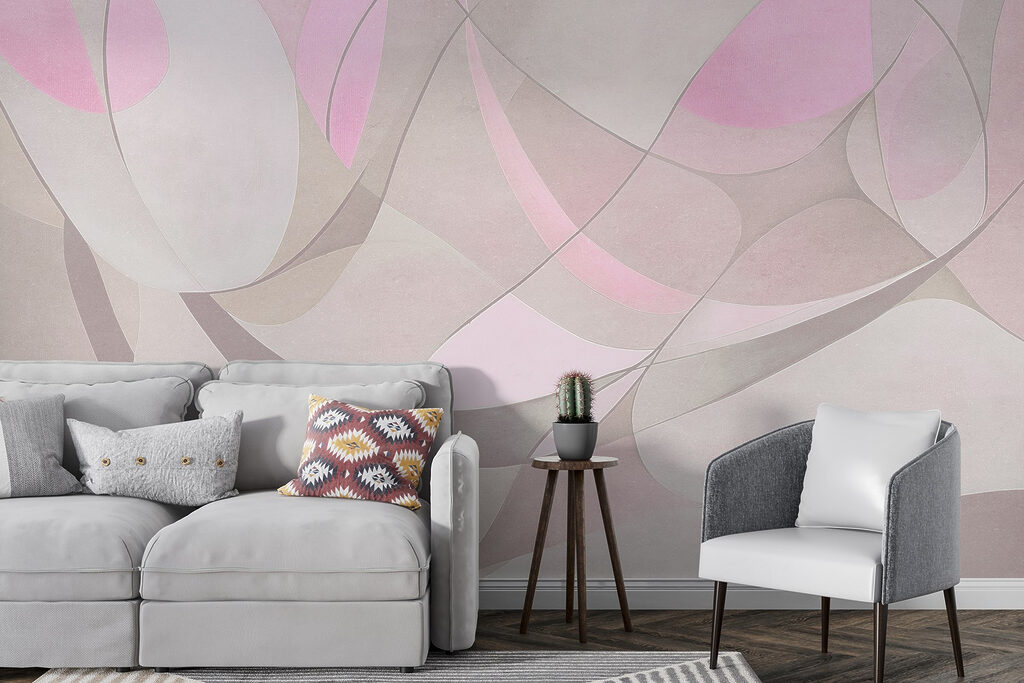 Roze en grijze kunst — interieur 4
