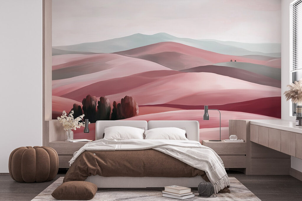 Boomgroep tussen glooiende heuvels — interieur 1