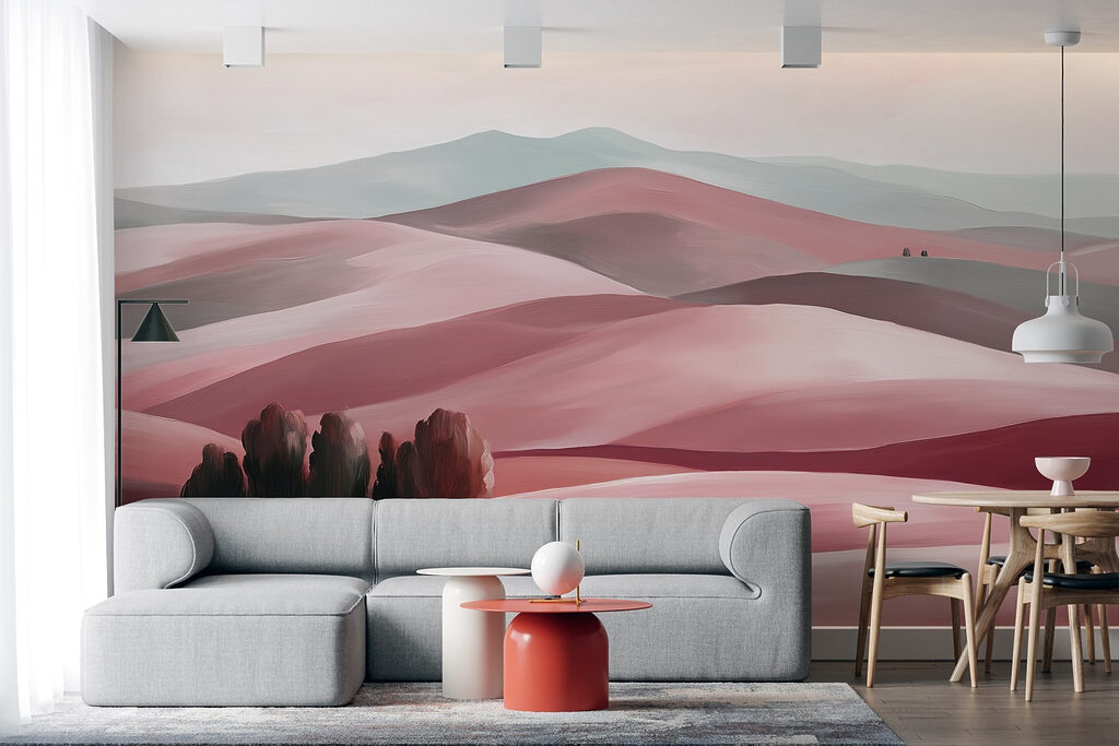 Boomgroep tussen glooiende heuvels — interieur 2