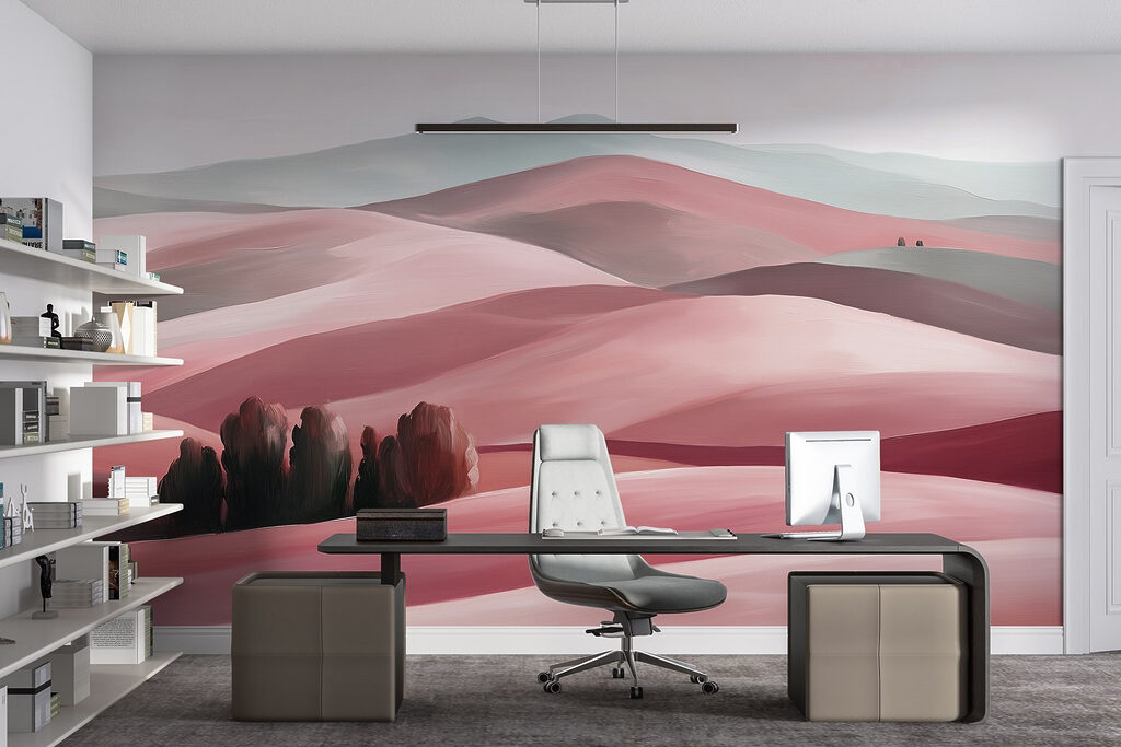 Boomgroep tussen glooiende heuvels — interieur 5