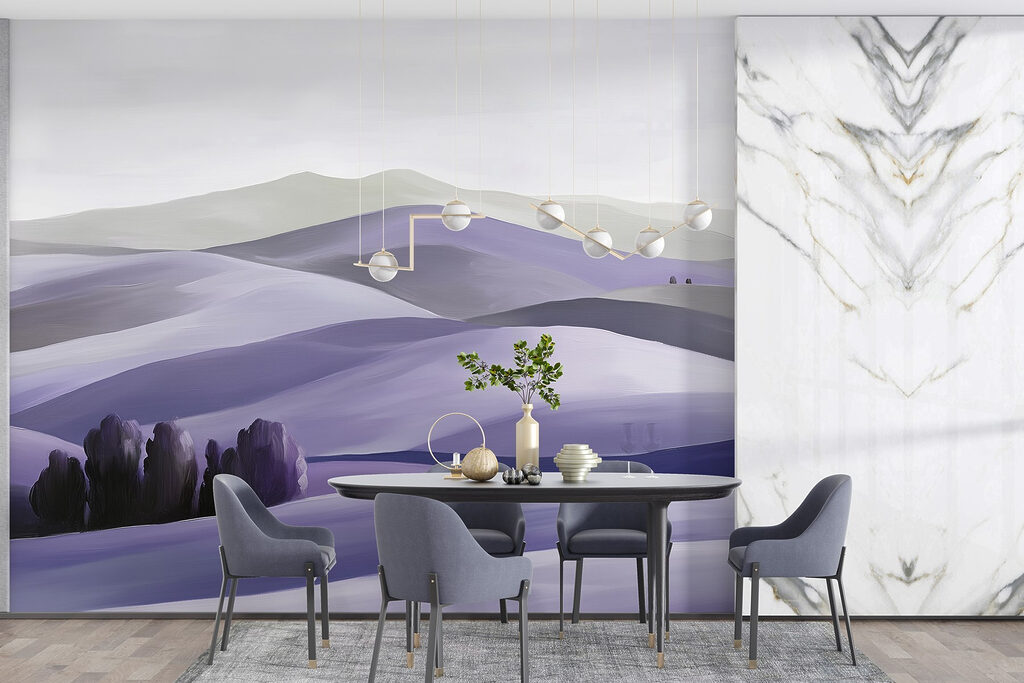 Boomgroep tussen glooiende heuvels — interieur 2