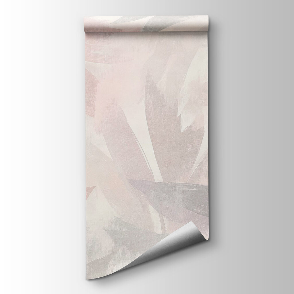 Witte en roze achtergrond met bladeren — productweergave