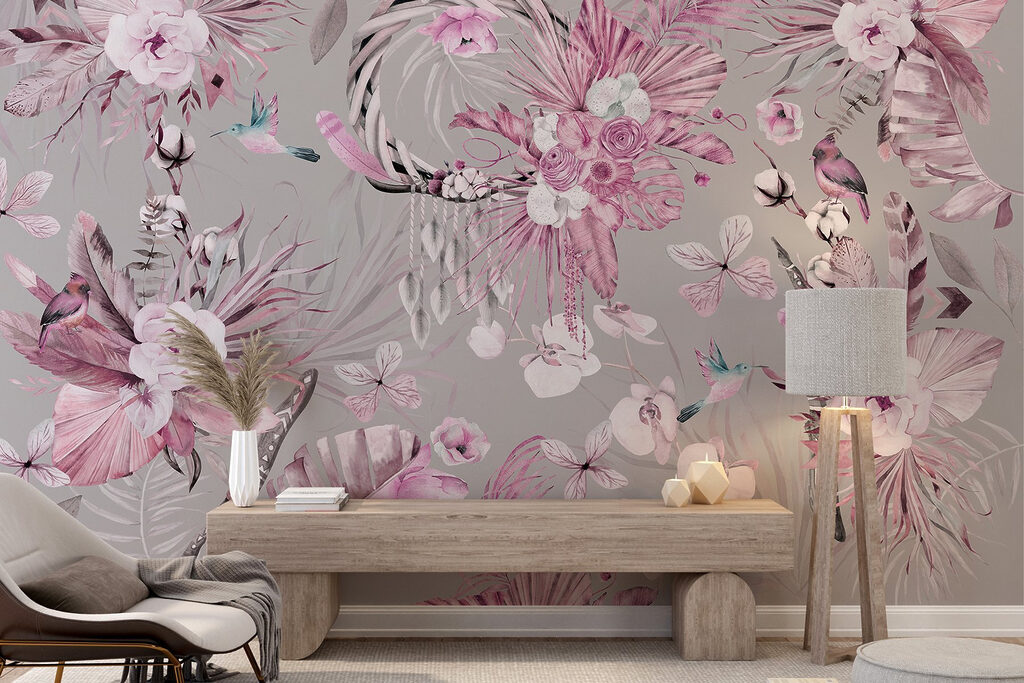 Bloemen rond sierlijke vogels — interieur 1