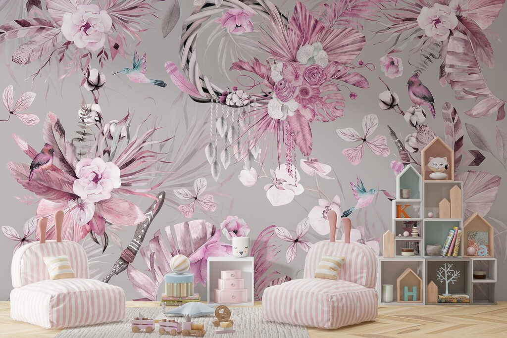 Bloemen rond sierlijke vogels — interieur 4