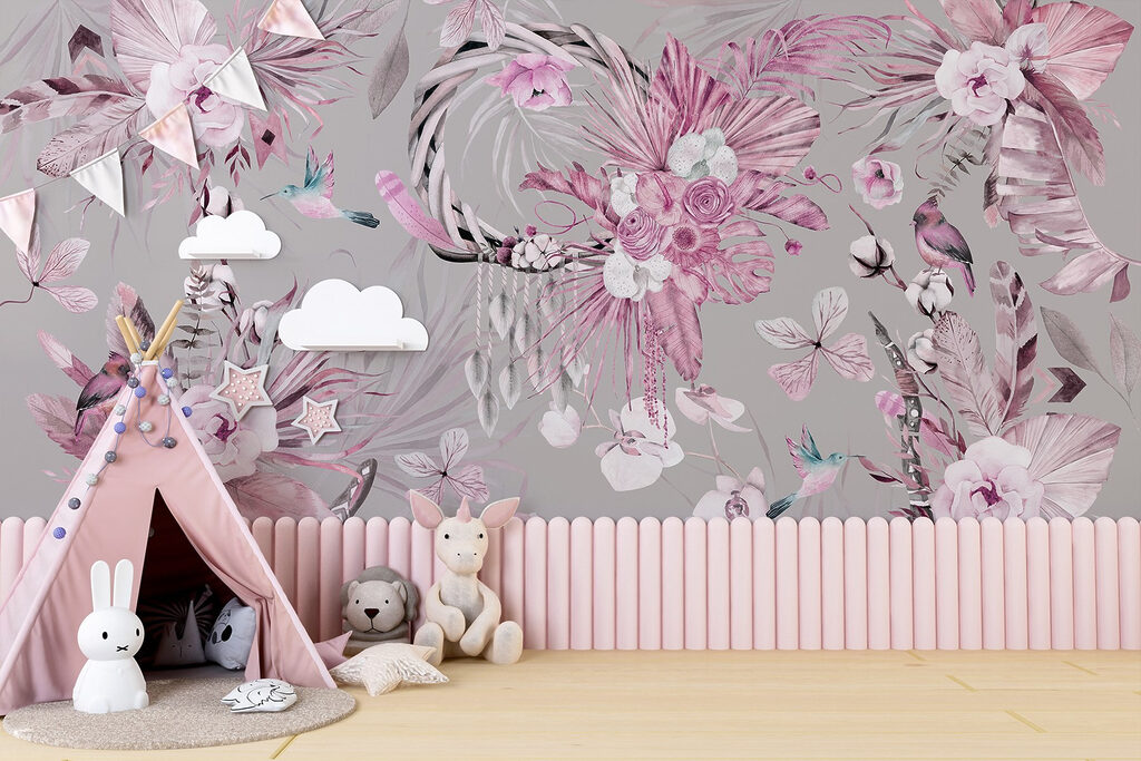 Bloemen rond sierlijke vogels — interieur 5