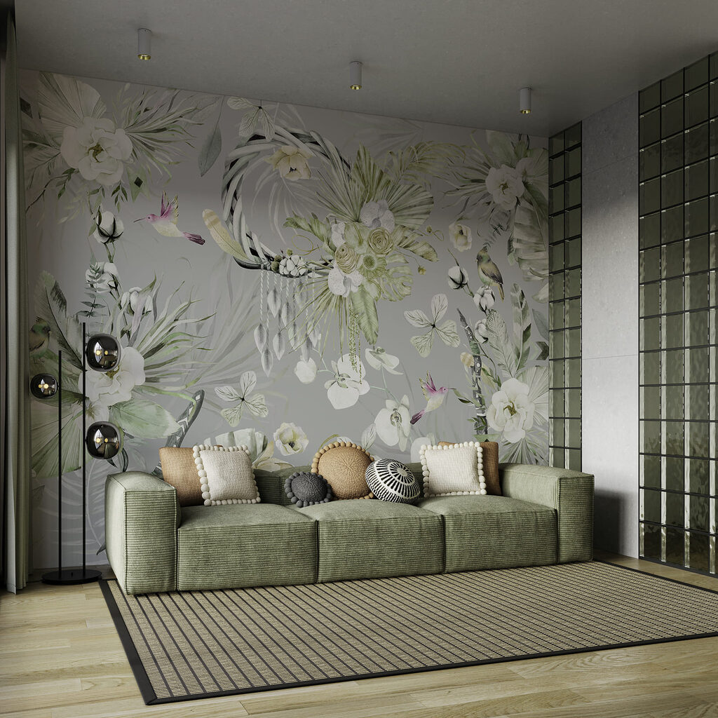 Bloemen rond sierlijke vogels — interieur 1