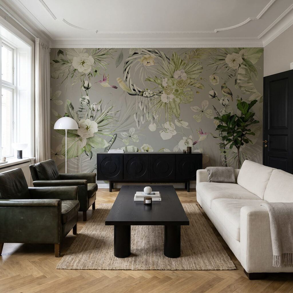 Bloemen rond sierlijke vogels — interieur 2