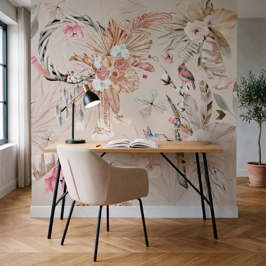 Bloemen rond sierlijke vogels — interieur 3