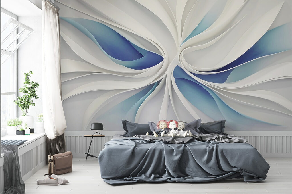 Witte banen rond blauw — interieur 1