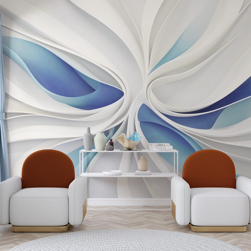 Witte banen rond blauw — interieur 2