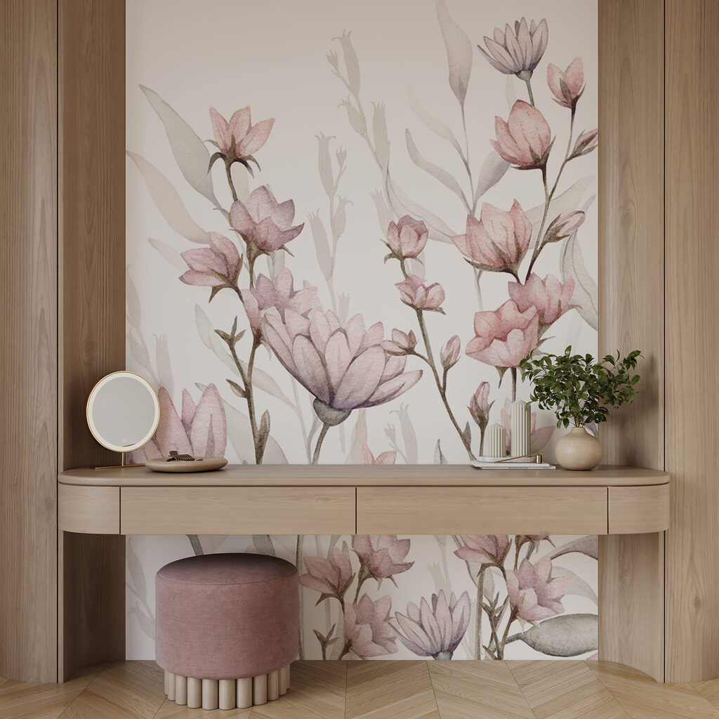 Tere roze bloemen rijzen — interieur 2