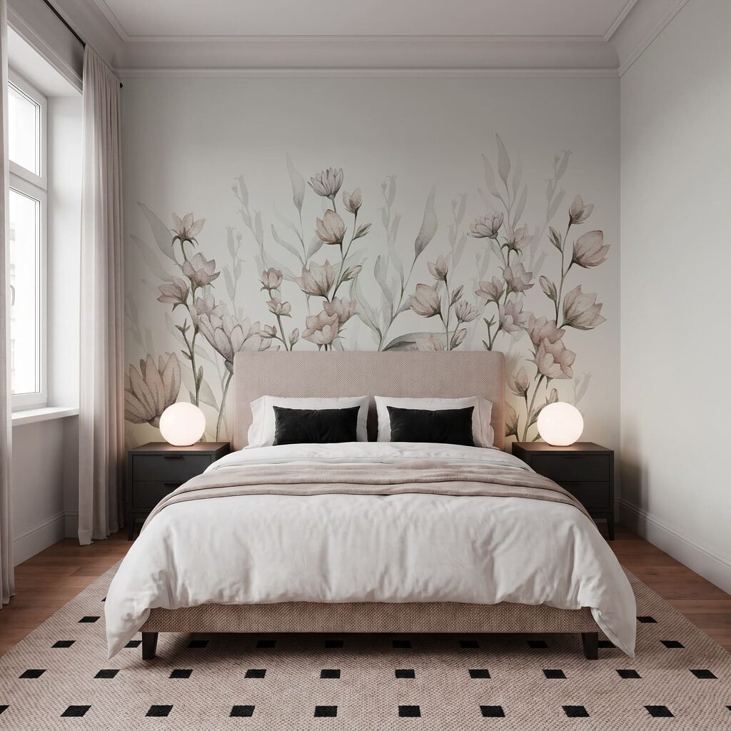 Kleine bloemen op wit — interieur 2