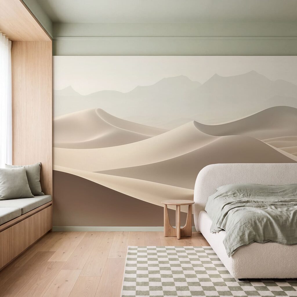 Zandduinen in de woestijn in een interieur