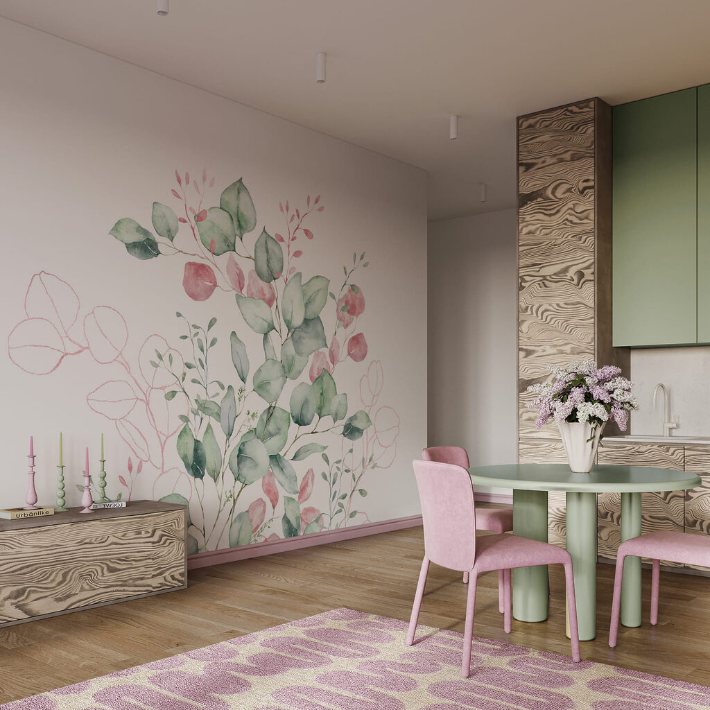 Ronde blaadjes met bloemknoppen — interieur 1