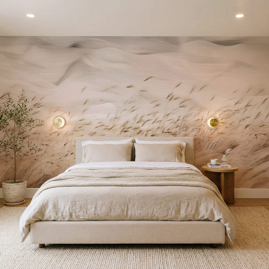 Grasgolven onder witte nevel — interieur 1