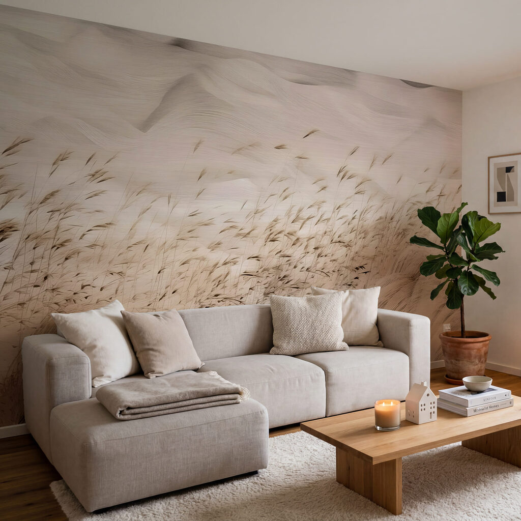 Grasgolven onder witte nevel — interieur 2